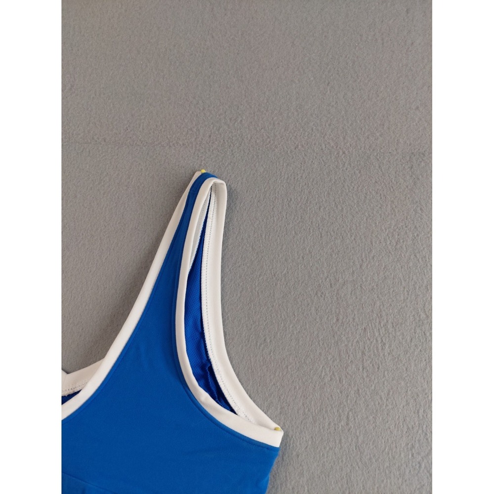 All In Motion Women‎ Sport Bra XS Blue V Neck White Trim Varsity Light Support - Picture 3 of 15